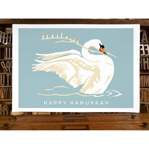 RHO-9148 Swan - Happy Hanukkah