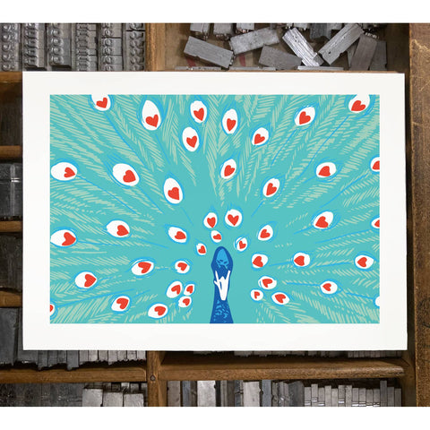 RLO-53 Peacock with Hearts