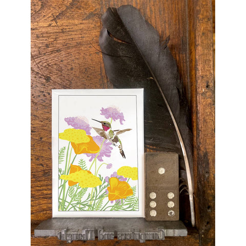 RBI-221 Hummingbird & Garden Flowers