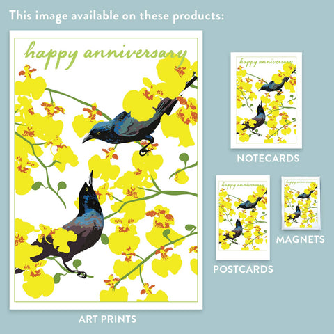 RHA-163 Grackles and Orchids - Happy Anniversary
