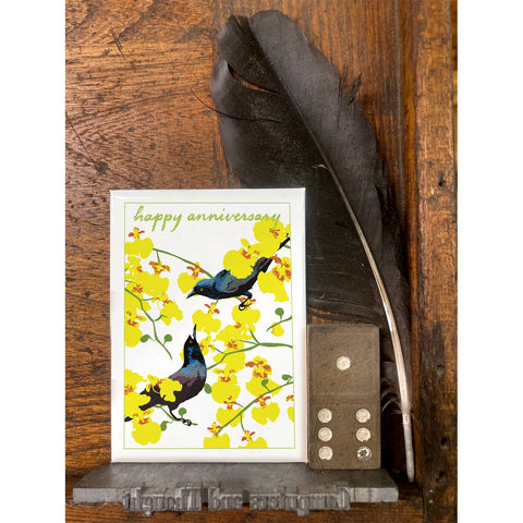 RHA-163 Grackles and Orchids - Happy Anniversary