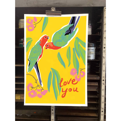 RLO-135 King Parrots & Eucalyptus - Love You