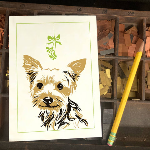 RHO-9019 Yorkie and Mistletoe