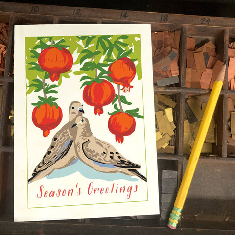 RHO-9131 Dove and Pomegranates - Season's Greetings