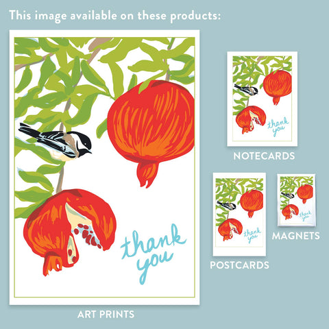 RTY-130 Pomegranate & Chickadee - Thank You