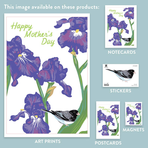 RMD-187 Junco & Iris - Mother's Day