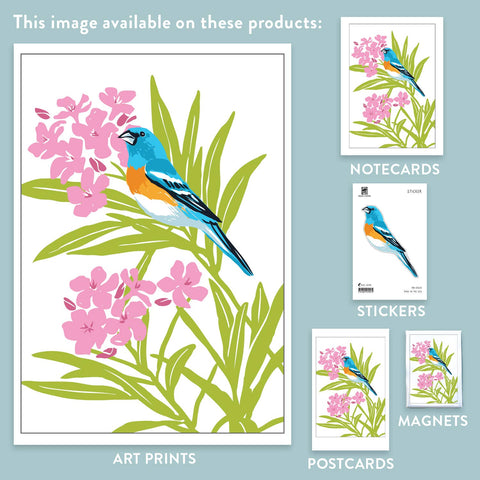 RBI-123 Oleander & Lazuli Bunting