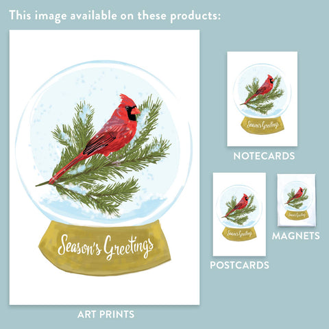 RHO-9111 Cardinal in Snowglobe - Season's Greetings