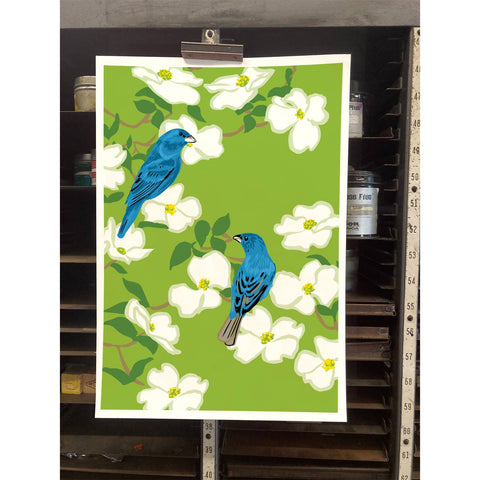 RBI-138 Indigo Buntings & Dogwood