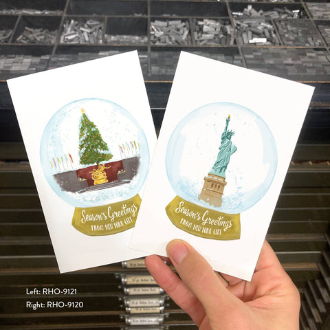 RHO-9120 Statue of Liberty Snowglobe - Season's Greetings