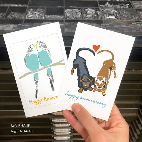 RHA-48 Two Dachshunds - Happy Anniversary