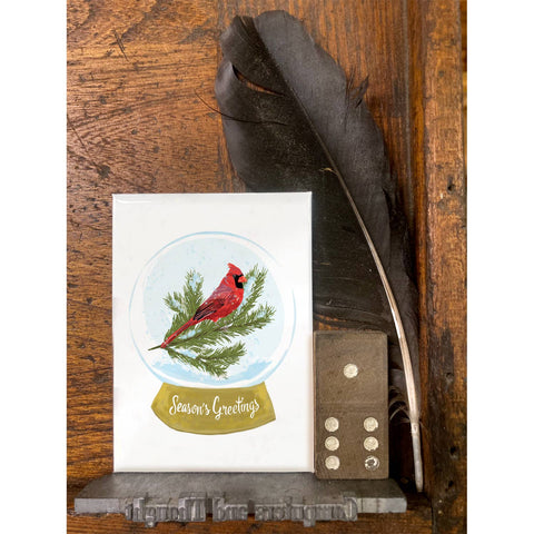 RHO-9111 Cardinal in Snowglobe - Season's Greetings