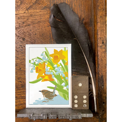 RBI-234 House Wren and Spring Flowers