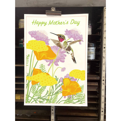 RMD-221 Hummingbird & Garden Flowers -Mother's Day