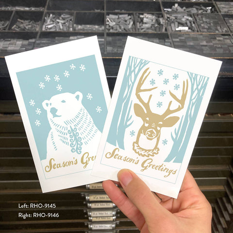 RHO-9146 Deer with Snowflakes - Season's Greetings