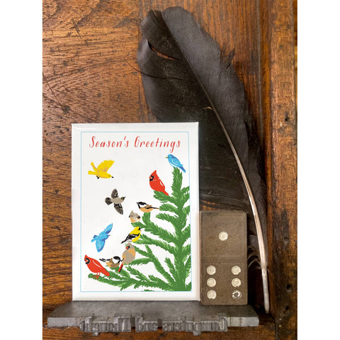 RHO-9132 Fir and Birds - Season's Greetings