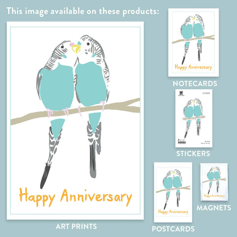 RHA-18 Two Budgies - Happy Anniversary