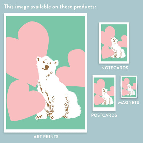 RLO-159 Polar Bear with Hearts