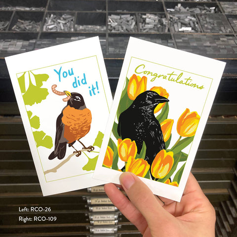RCO-109 Crow & Tulips - Congratulations