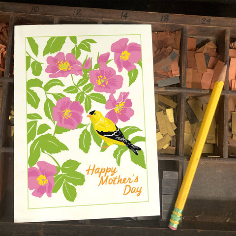 RMD-200 Goldfinch & Roses - Mother's Day