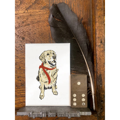 RAN-24 Golden Retriever with Red Ribbon