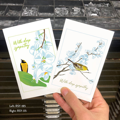 RSY-185 Hooded Warbler & Orchids - With Deep Sympathy