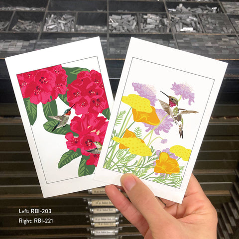 RBI-221 Hummingbird & Garden Flowers