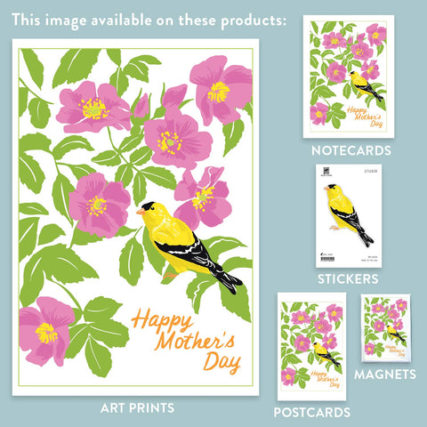 RMD-200 Goldfinch & Roses - Mother's Day