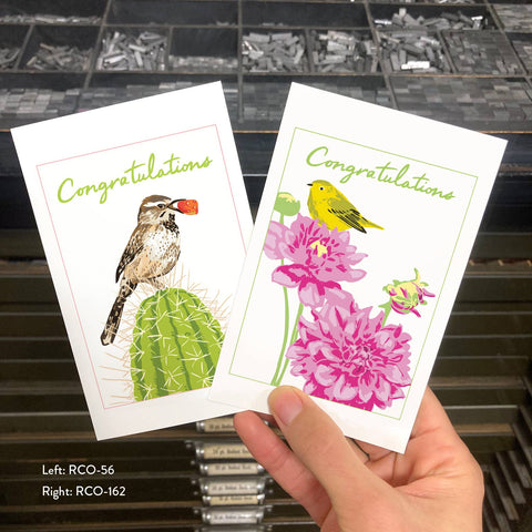 RCO-162 Dahlias and Warbler - Congratulations