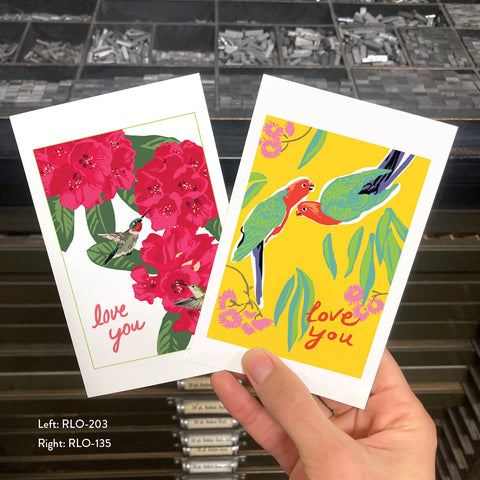 RLO-203 Hummingbirds & Rhododendron - Love You