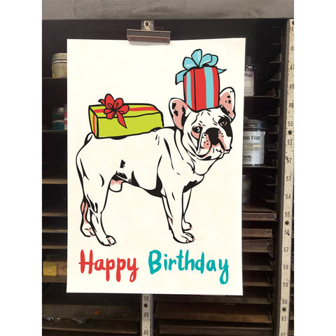 RHB-9020 Bulldog with Presents - Happy Birthday