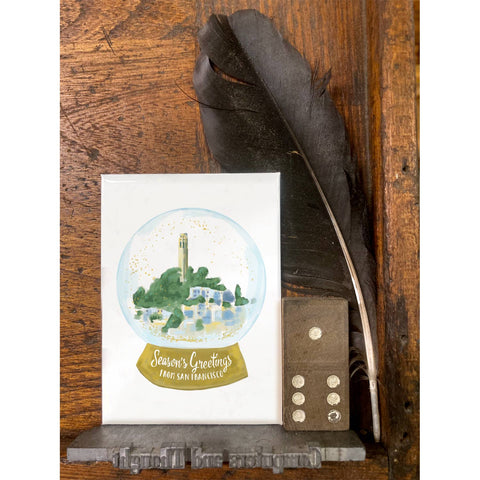 RHO-9116 Coit Tower Snowglobe - Season's Greetings