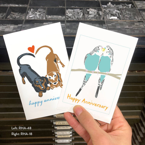RHA-18 Two Budgies - Happy Anniversary