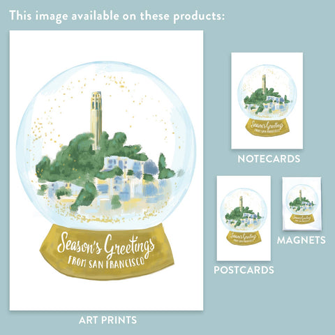 RHO-9116 Coit Tower Snowglobe - Season's Greetings