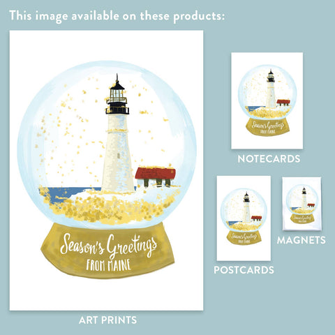 RHO-9153 Maine Lighthouse Snowglobe