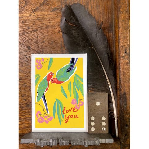 RLO-135 King Parrots & Eucalyptus - Love You