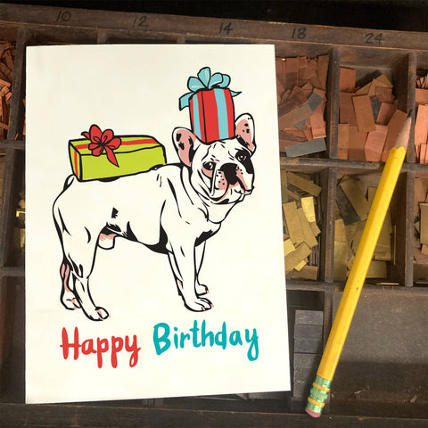 RHB-9020 Bulldog with Presents - Happy Birthday
