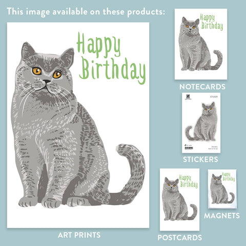 RHB-9023-Happy Birthday British Shorthair Cat