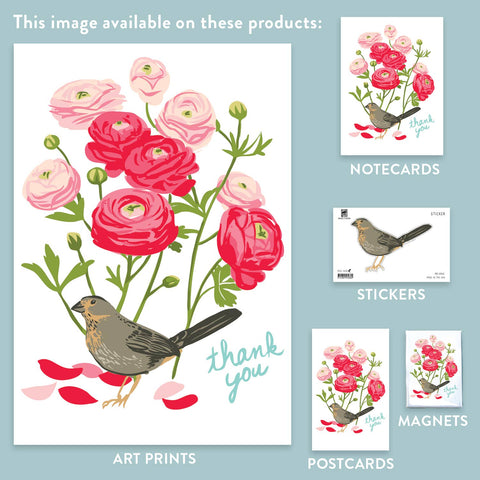 RTY-110 Towhee & Ranunculus - Thank You