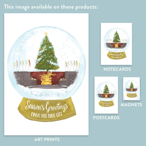 RHO-9121 Rockefeller Center Snowglobe - Season's Greetings