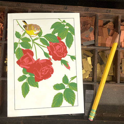 RBI-103 Vireo & Red Roses