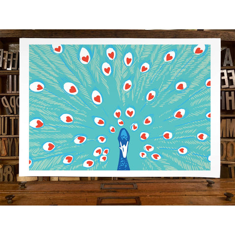 RLO-53 Peacock with Hearts