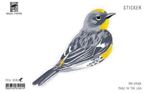 RBI-9168 Yellow-Rumped Warbler and Roses