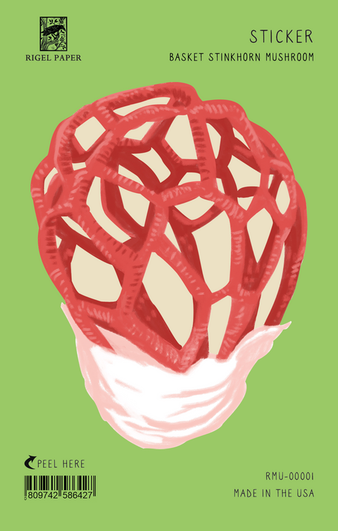 RMU-00001 Sticker: Basket Stinkhorn Mushroom