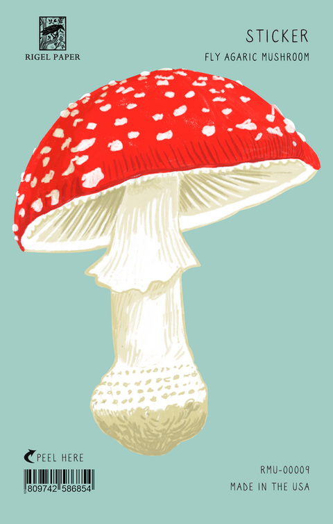 RMU-00009 Sticker: Fly Agaric/Fly Amanita Mushroom