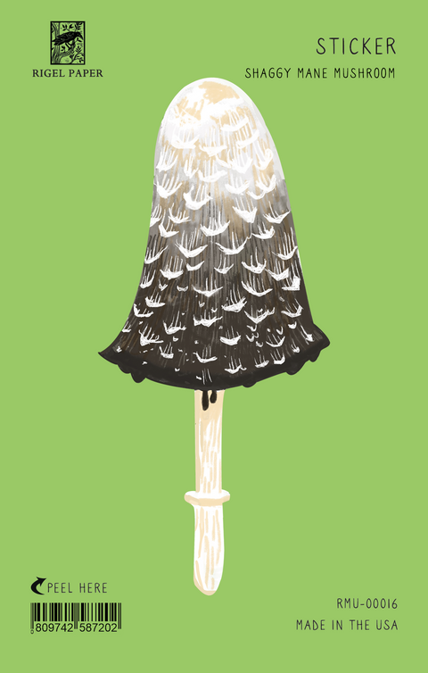 RMU-00016 Sticker: Shaggy Mane Mushroom