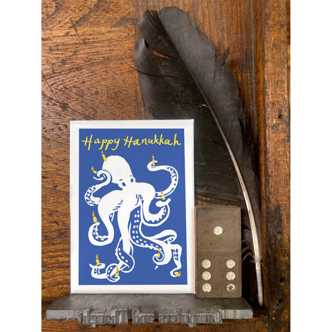 RHO-9128 Octopus Menorah - Happy Hanukkah