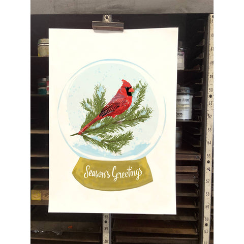 RHO-9111 Cardinal in Snowglobe - Season's Greetings