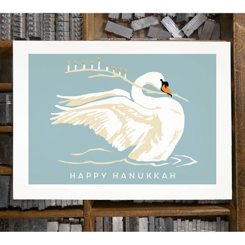 RHO-9148 Swan - Happy Hanukkah