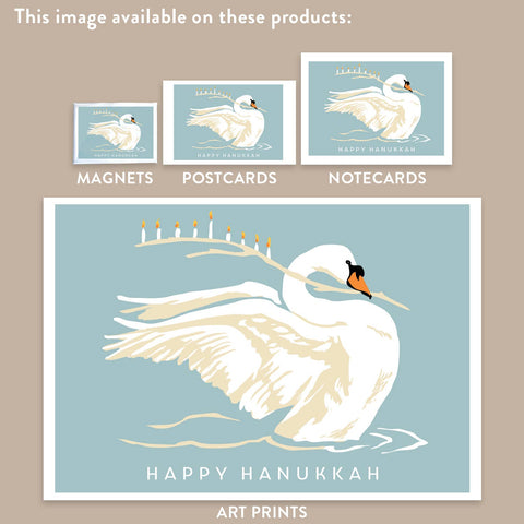 RHO-9148 Swan - Happy Hanukkah